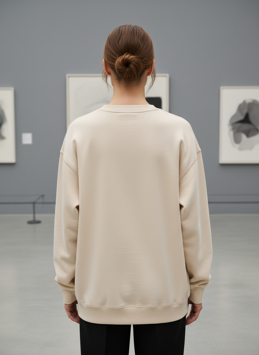 Women’s Classic Crewneck Sweatshirt in Beige