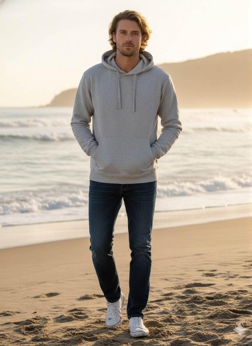 Classic Comfort Pullover Hoodie-Sports Grey