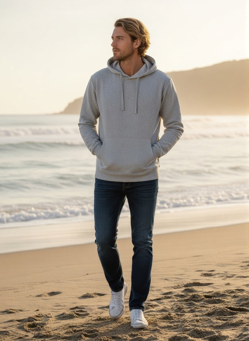 Classic Comfort Pullover Hoodie-Sports Grey