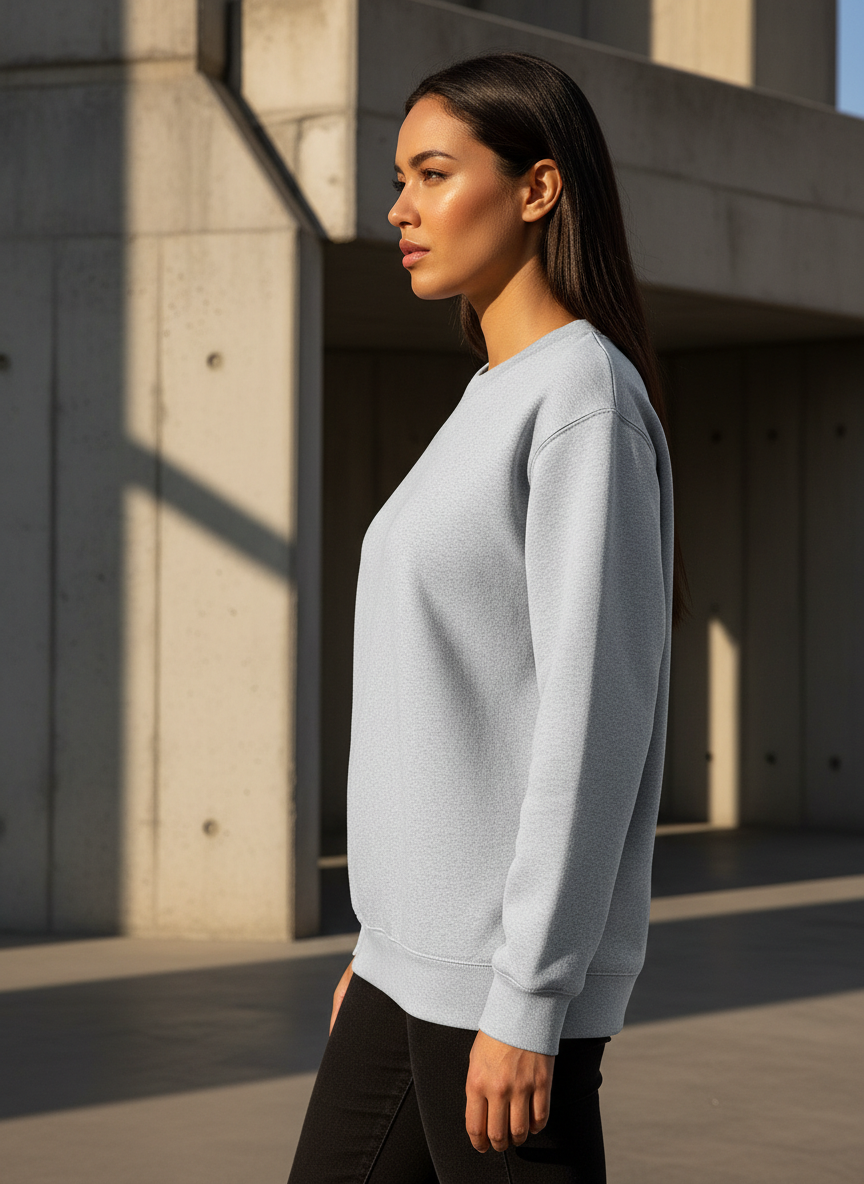 Women’s Classic Crewneck Sweatshirt in Grey