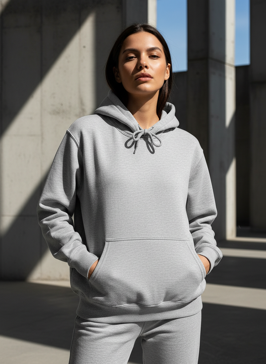 Classic Comfort Pullover Hoodie-Sports Grey