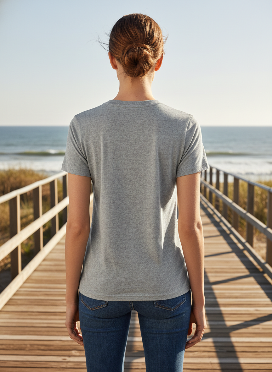 Women's Everyday Essential Crew Neck T-Shirt-Sports Grey