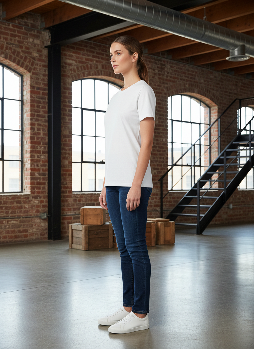 Women's Everyday Essential Crew Neck T-Shirt-Bright White