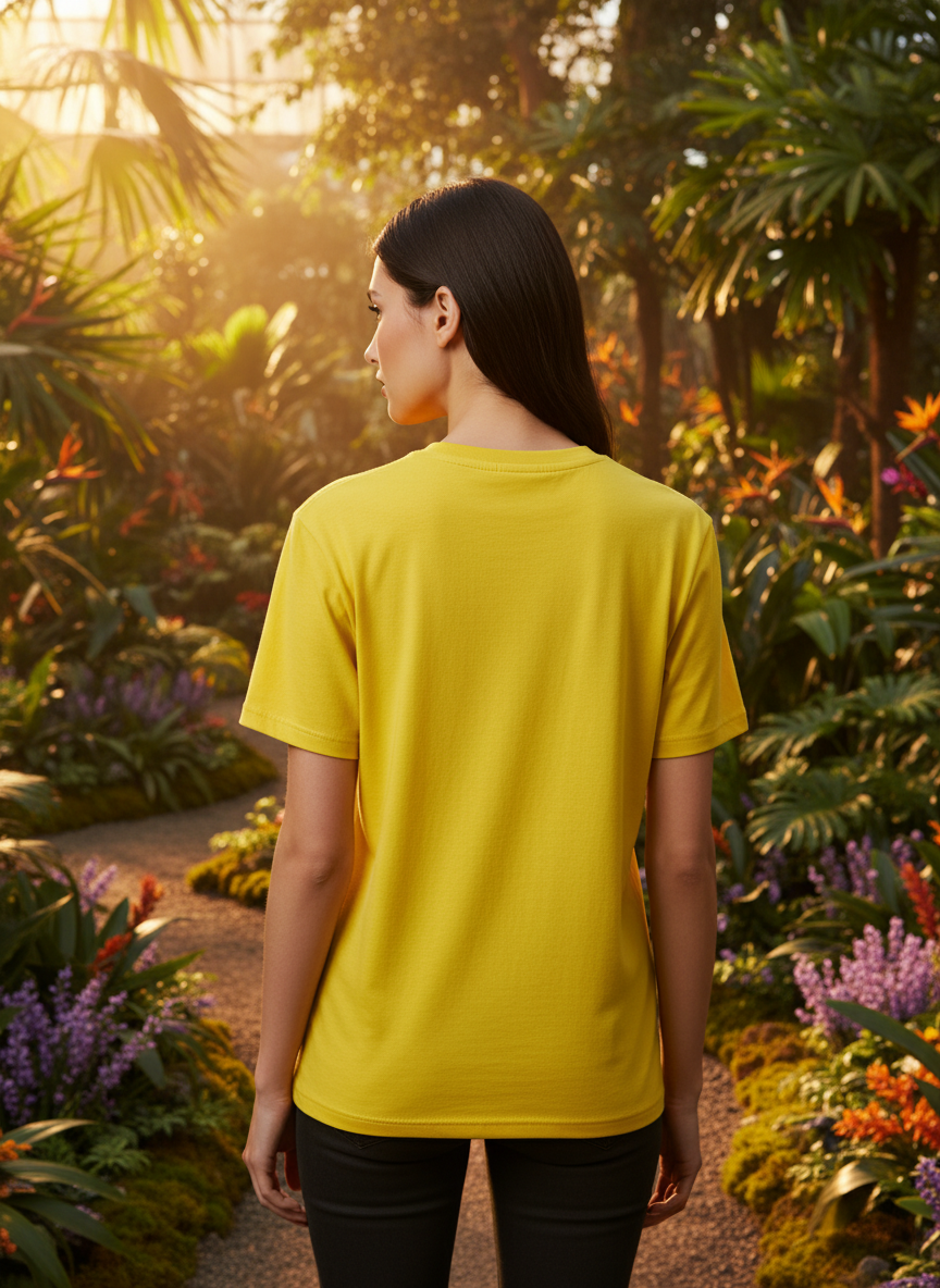 Women's Everyday Essential Crew Neck T-Shirt-Bright Yellow