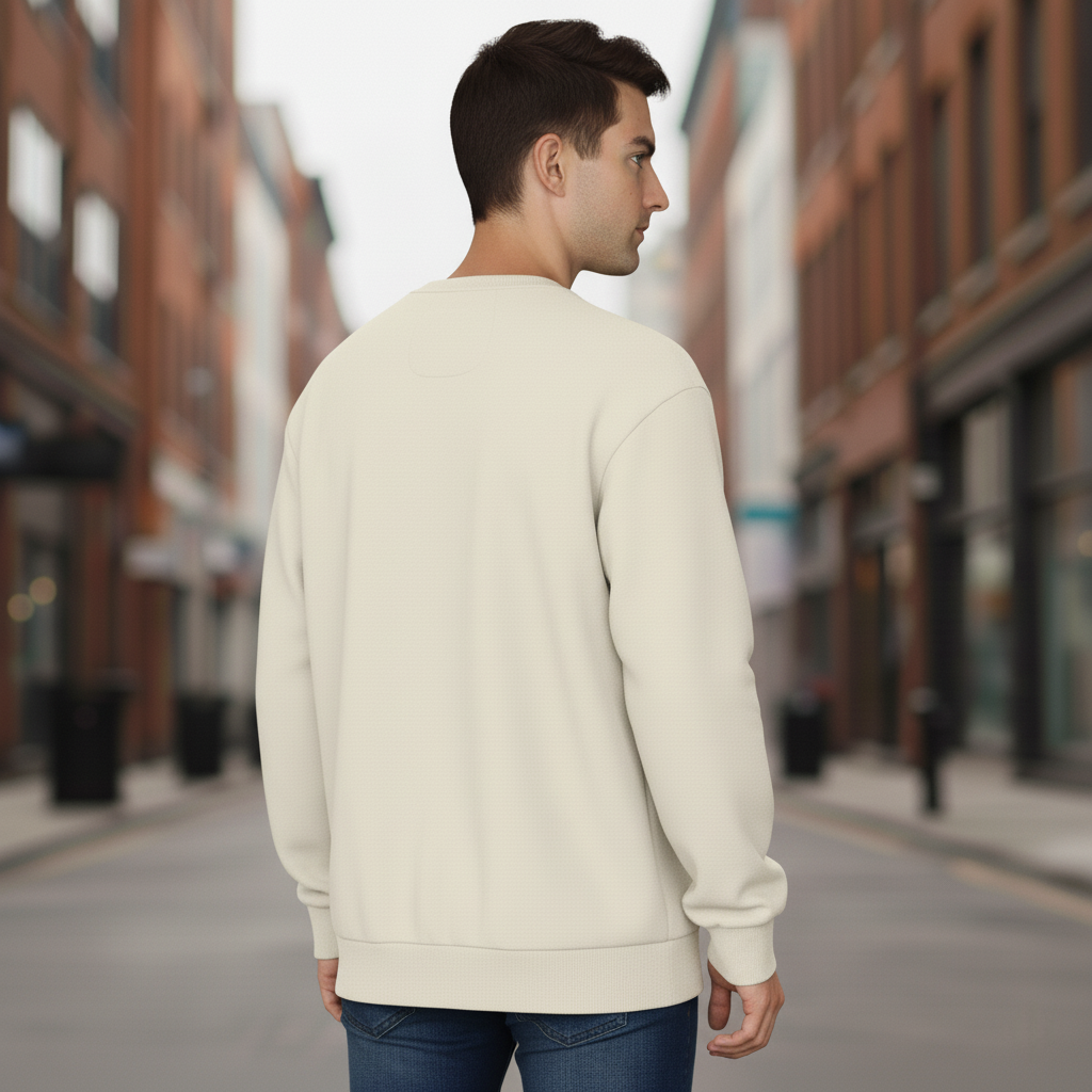 Men’s Classic Crewneck Sweatshirt in Beige