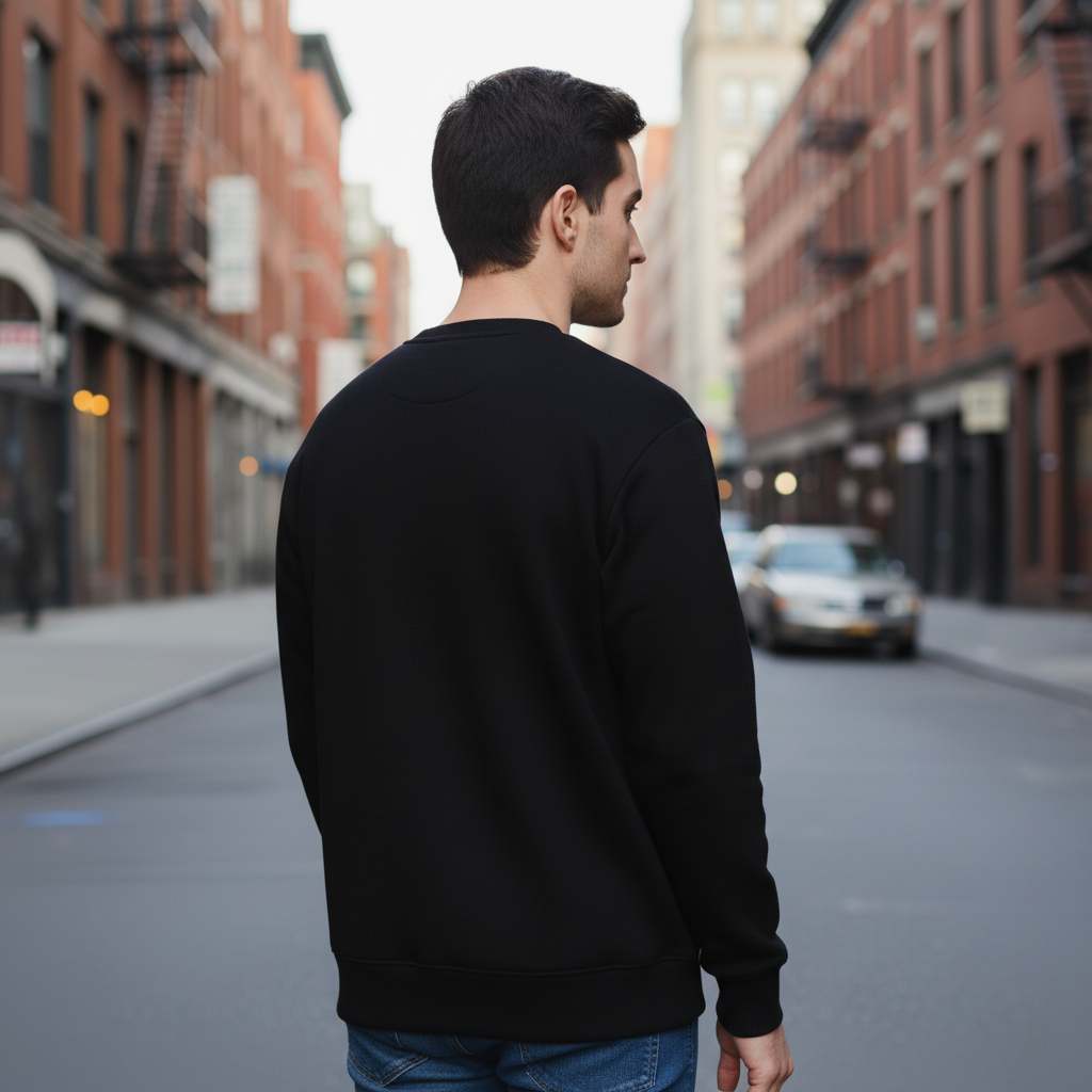 Men’s Classic Crewneck Sweatshirt in Black