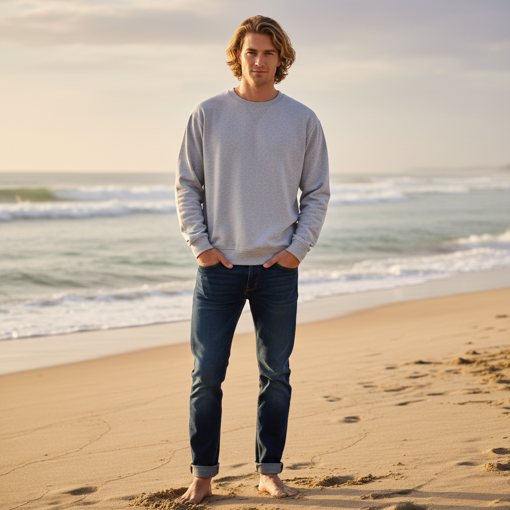 Men’s Classic Crewneck Sweatshirt in Grey