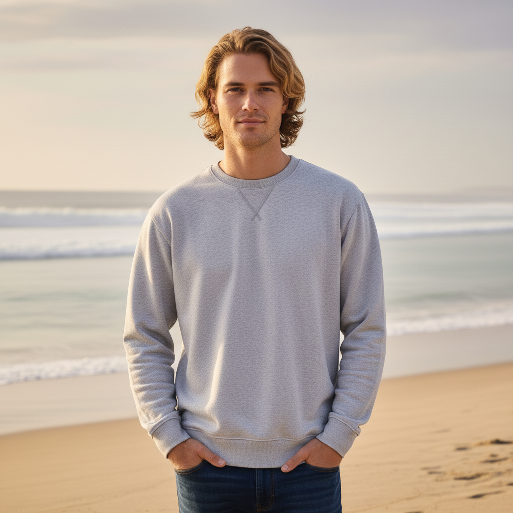 Men’s Classic Crewneck Sweatshirt in Grey