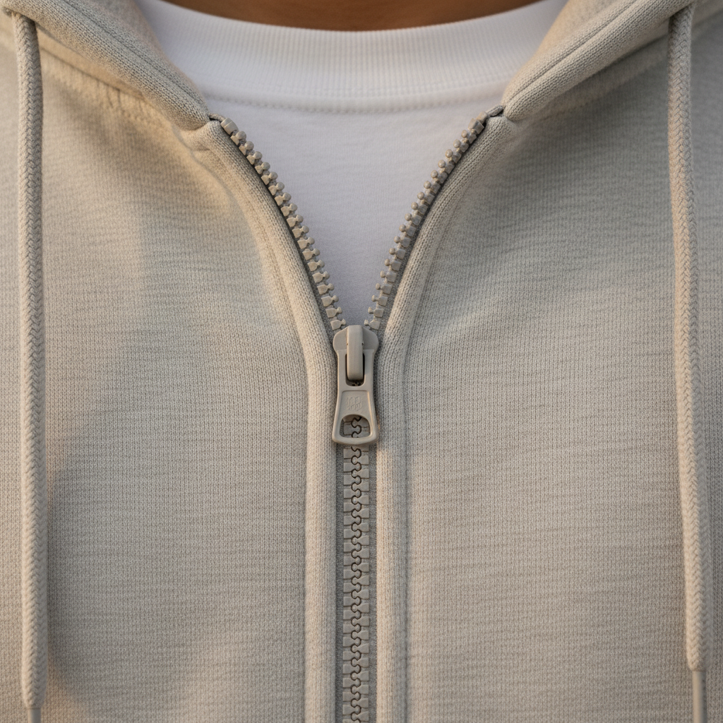 Men's Classic Beige Zipper Hoodie